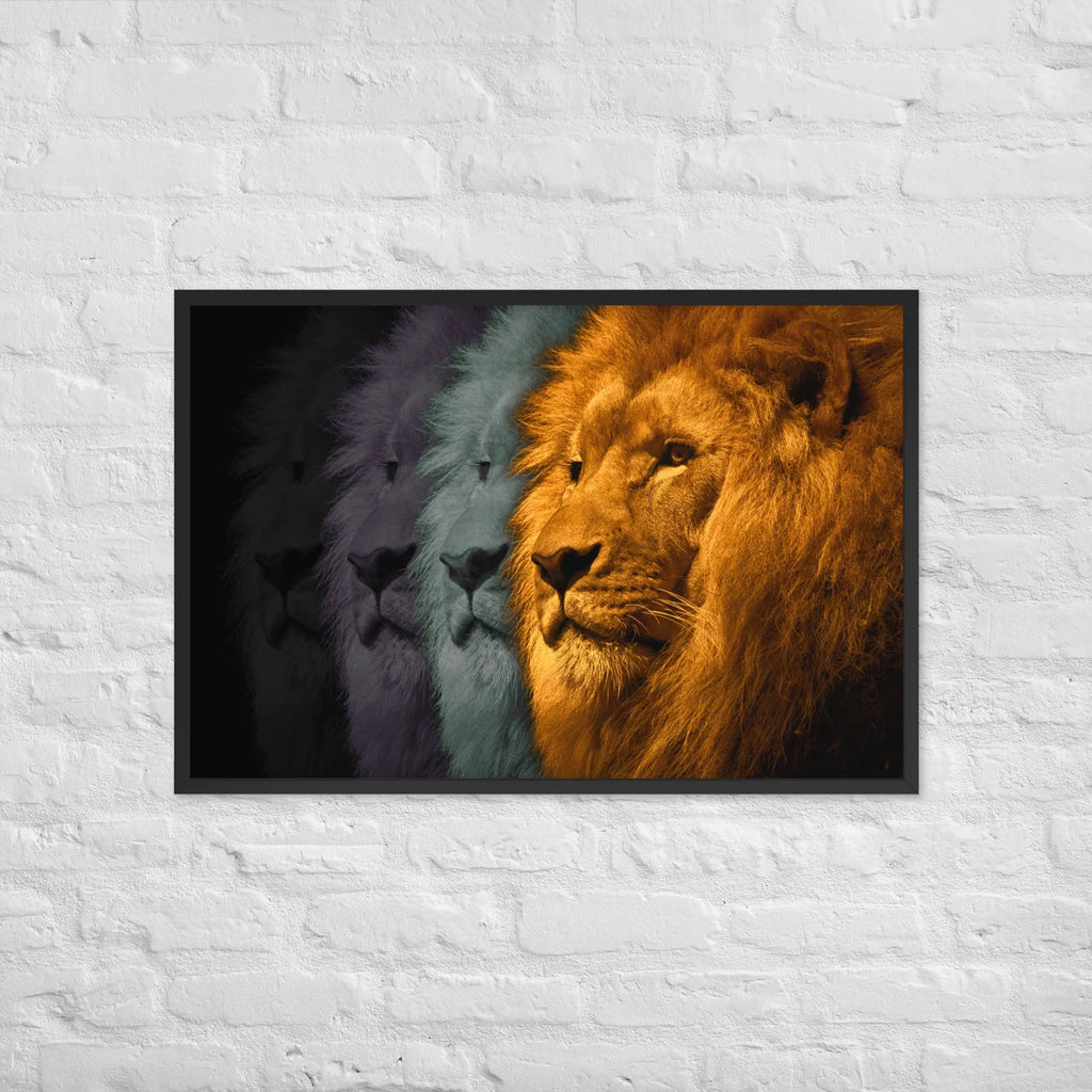 Lion's Shadows | Digital Painting | Framed Poster | Paint & Pixel | 