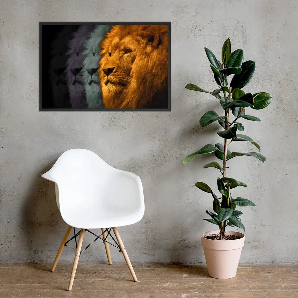 Lion's Shadows | Digital Painting | Framed Poster | Paint & Pixel | 