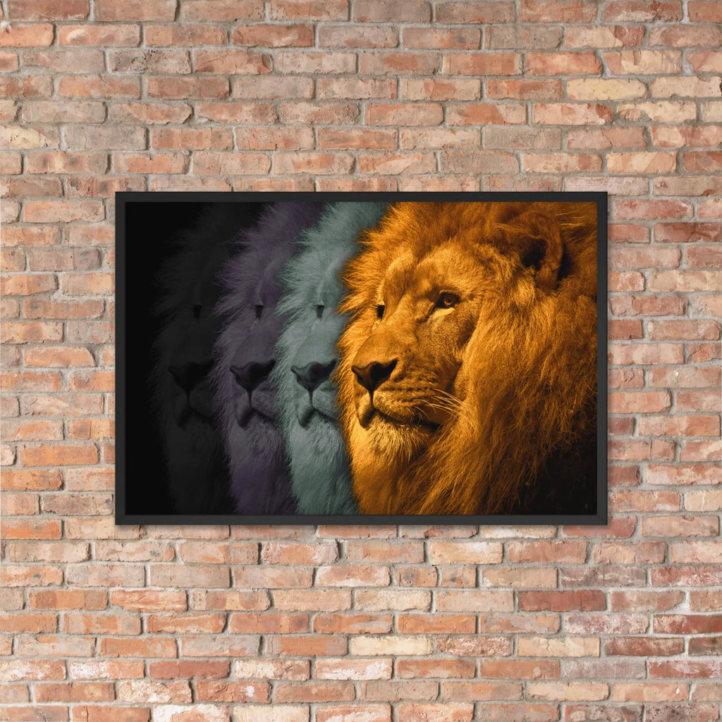 Lion's Shadows | Digital Painting | Framed Poster | Paint & Pixel | 