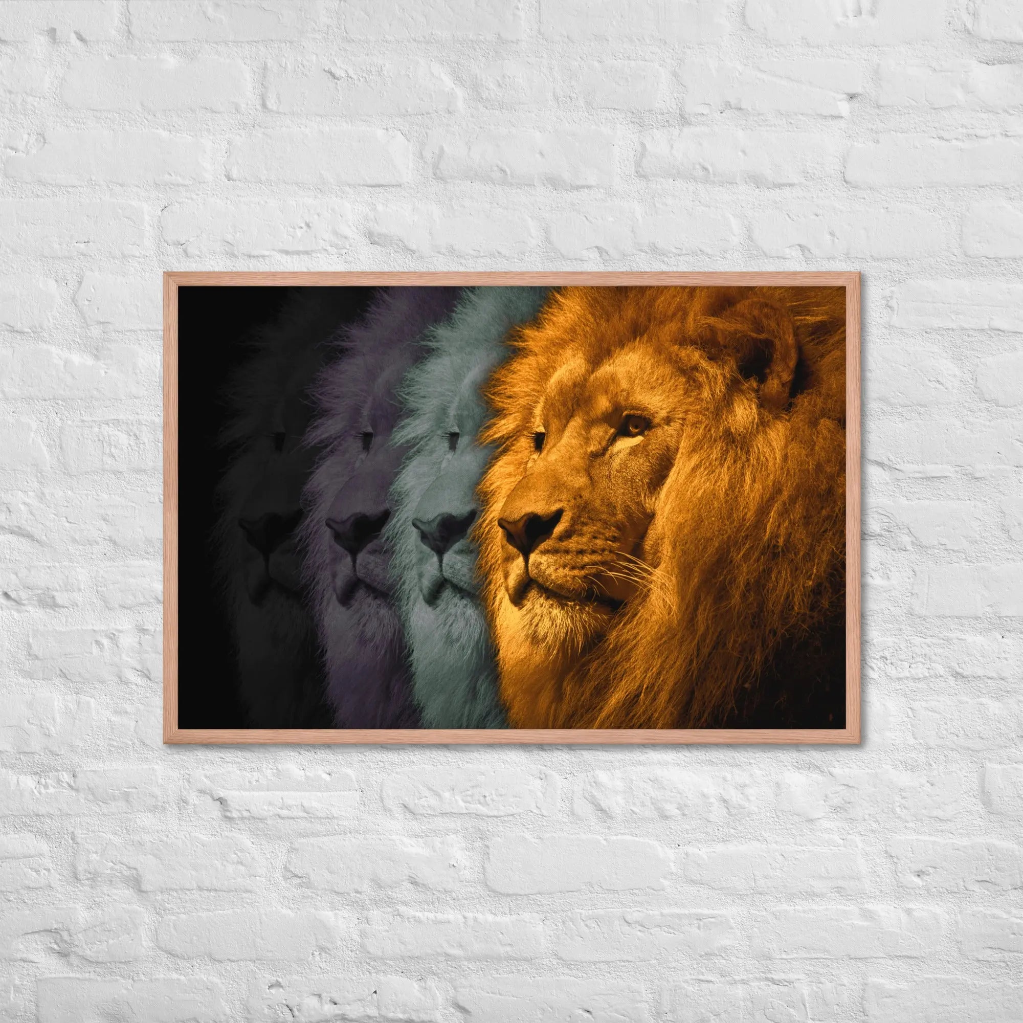 Lion's Shadows | Digital Painting | Framed Poster | Paint & Pixel | 
