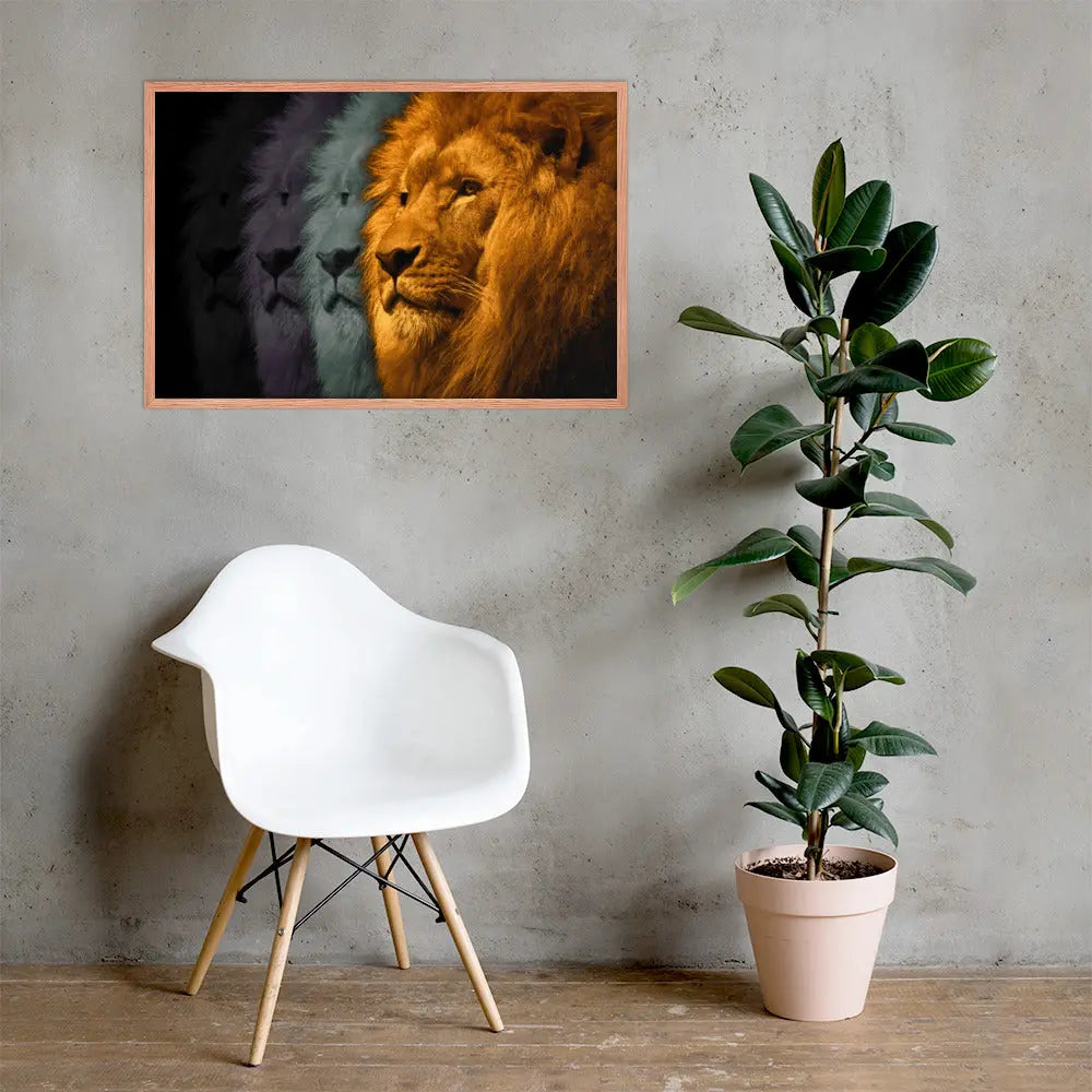 Lion's Shadows | Digital Painting | Framed Poster | Paint & Pixel | 