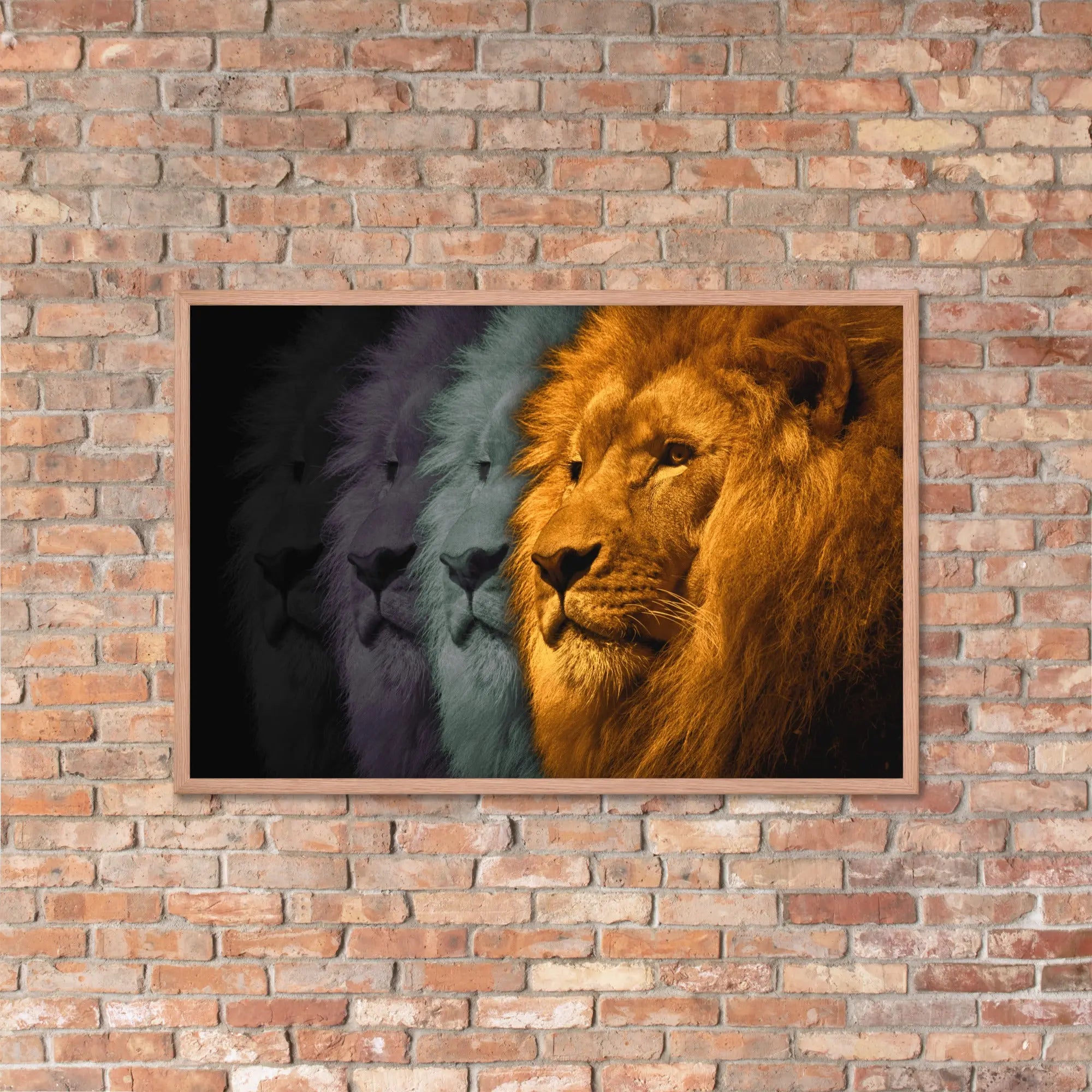 Lion's Shadows | Digital Painting | Framed Poster | Paint & Pixel | 