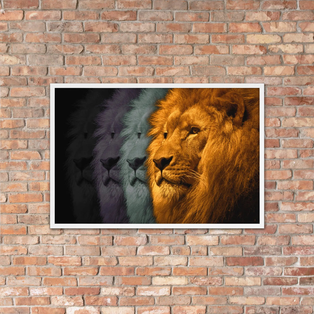 Lion's Shadows | Digital Painting | Framed Poster | Paint & Pixel | 
