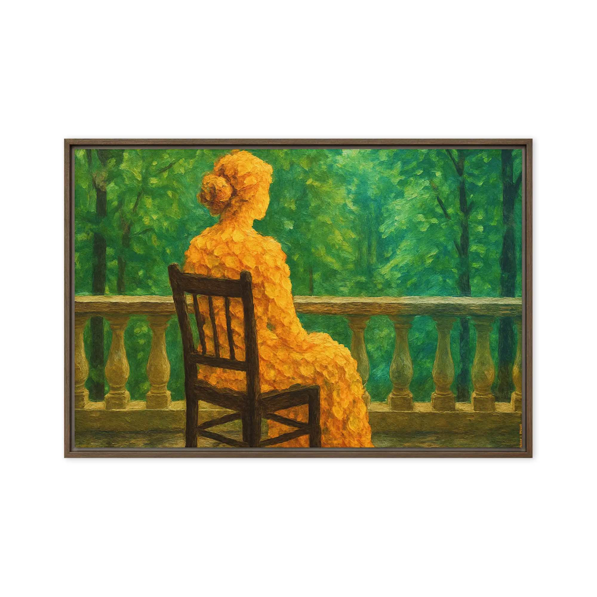 Silent Fall | Digital Painting | Framed Canvas | Paint & Pixel | 