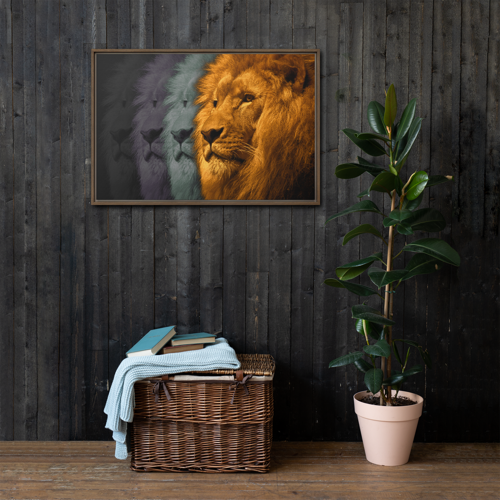 Lion's Shadows | Digital Painting | Framed Canvas | Paint & Pixel |  |   |  Paint & Pixel