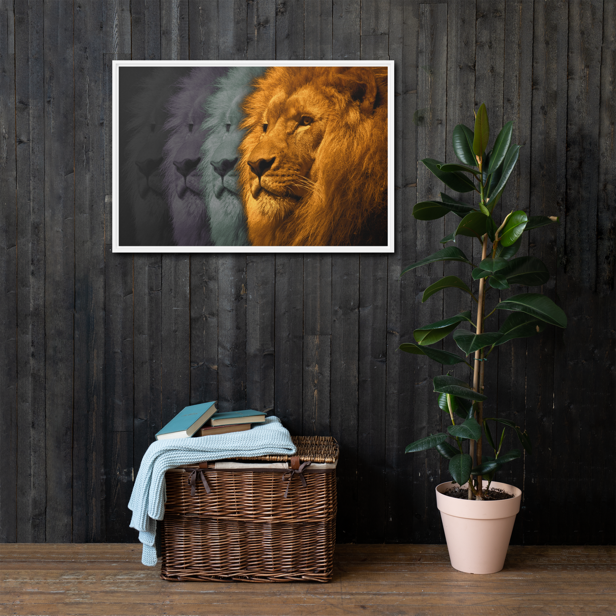 Lion's Shadows | Digital Painting | Framed Canvas | Paint & Pixel |  |   |  Paint & Pixel